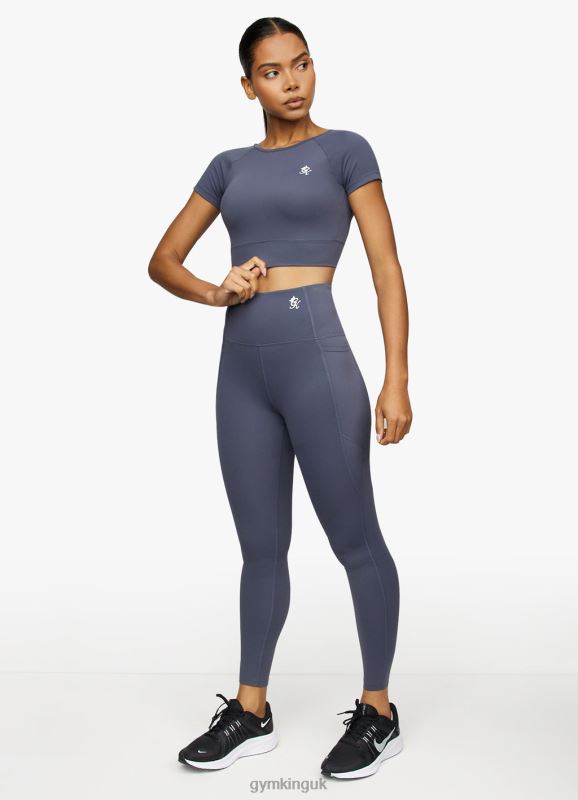 Gym King Dominate Cap Sleeve Crop Tee Deep Navy Women Clothing J2PFB447