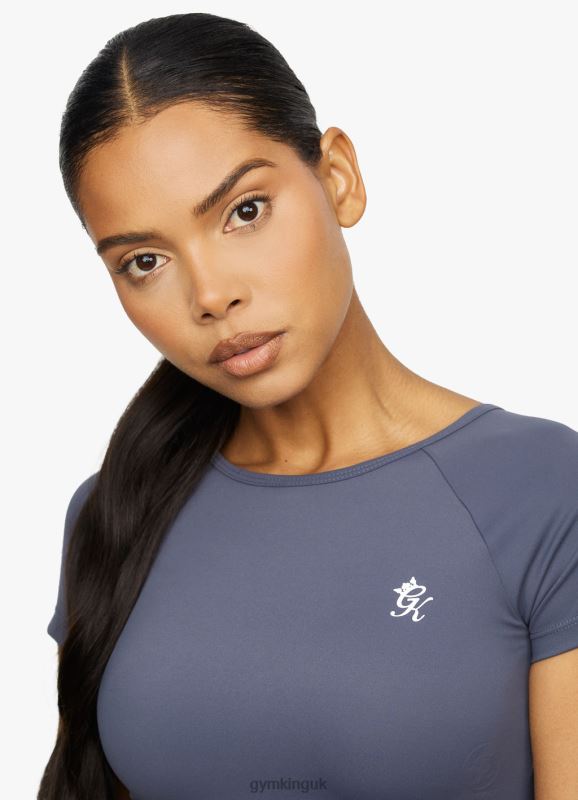 Gym King Dominate Cap Sleeve Crop Tee Deep Navy Women Clothing J2PFB447