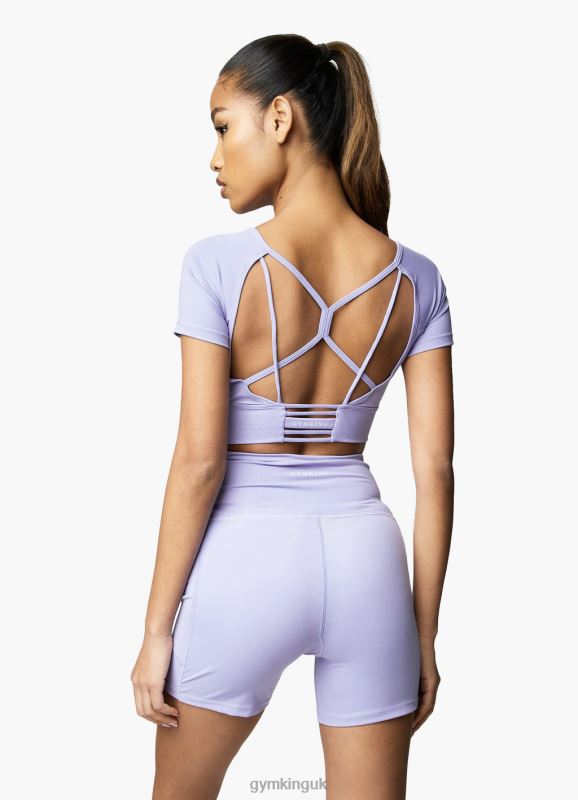 Gym King Dominate Cap Sleeve Crop Tee Lilac Orchid Women Clothing J2PFB432