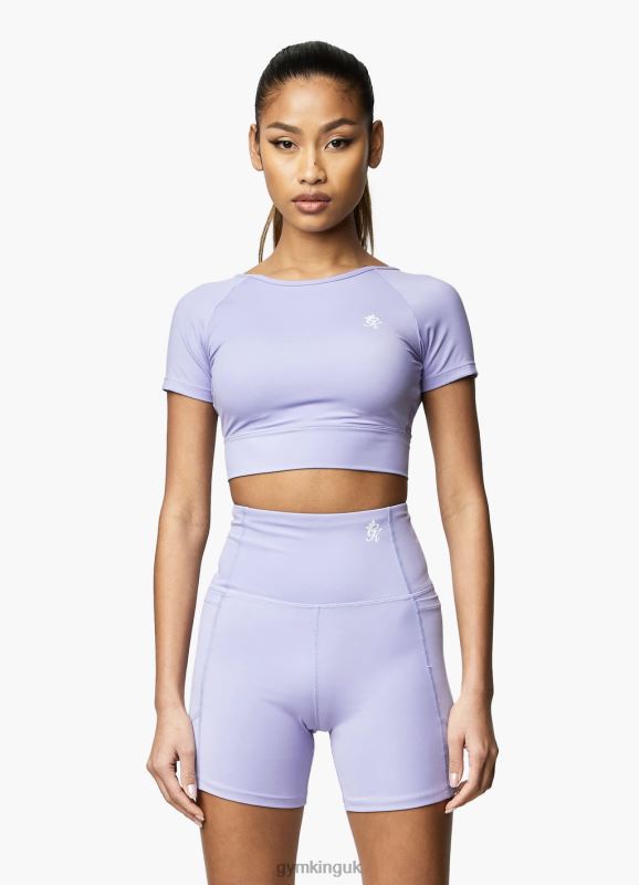 Gym King Dominate Cap Sleeve Crop Tee Lilac Orchid Women Clothing J2PFB432