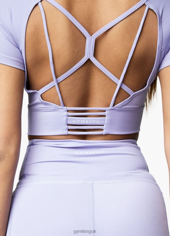 Gym King Dominate Cap Sleeve Crop Tee Lilac Orchid Women Clothing J2PFB432