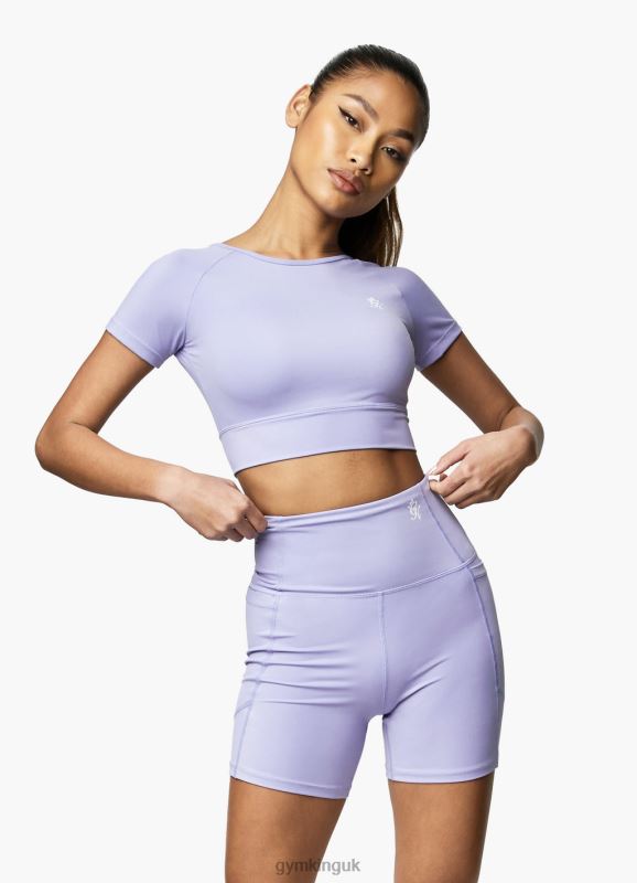 Gym King Dominate Cap Sleeve Crop Tee Lilac Orchid Women Clothing J2PFB432