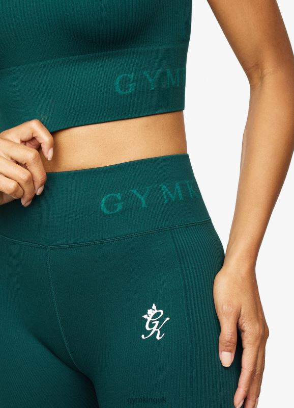 Gym King Formation Rib Short Sleeve Crop Pine Green Women Clothing J2PFB470