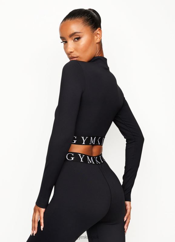 Gym King Impact 1/4 Zip Funnel Black Women Clothing J2PFB455