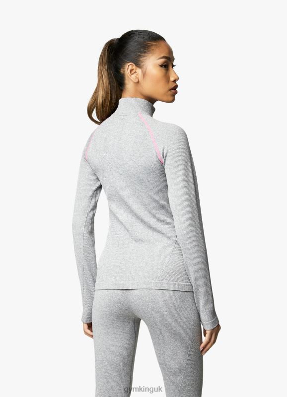 Gym King Intention Funnel Grey Marl/Cosmic Pink Women Clothing J2PFB443