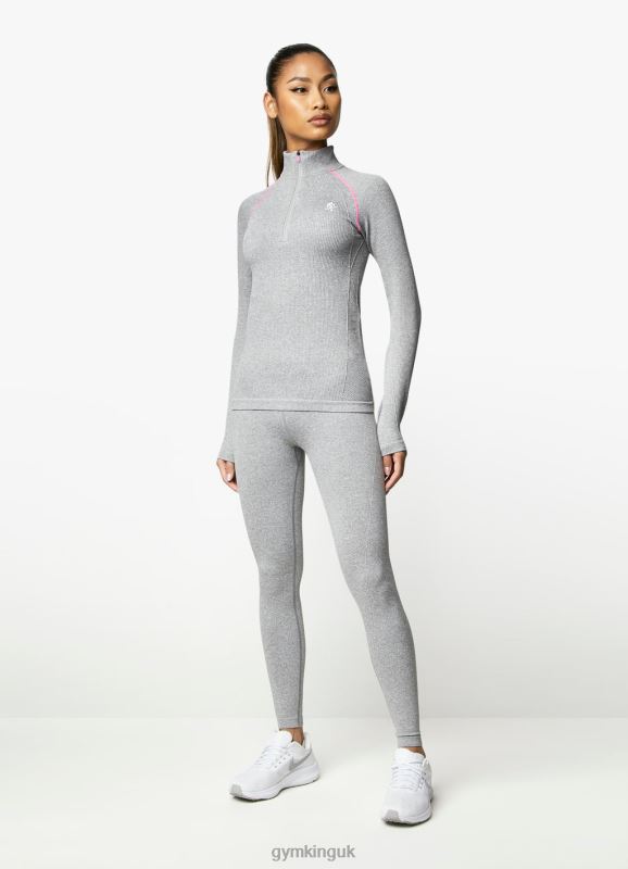 Gym King Intention Funnel Grey Marl/Cosmic Pink Women Clothing J2PFB443