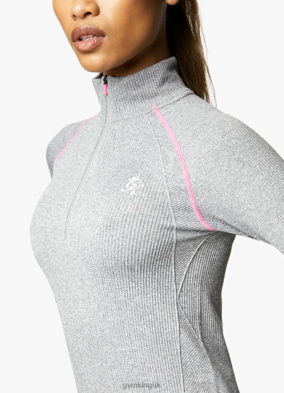 Gym King Intention Funnel Grey Marl/Cosmic Pink Women Clothing J2PFB443