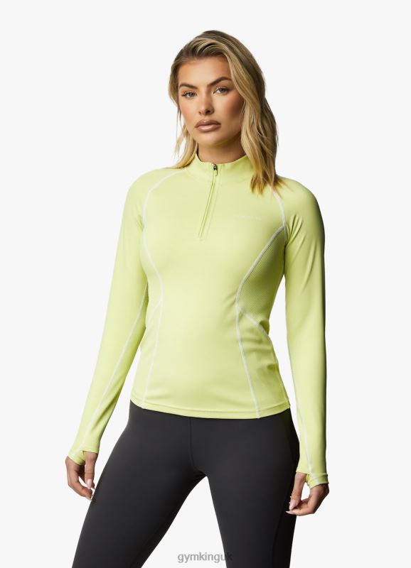 Gym King Motivate 1/4 Zip Graphite/Lime Women Clothing J2PFB445