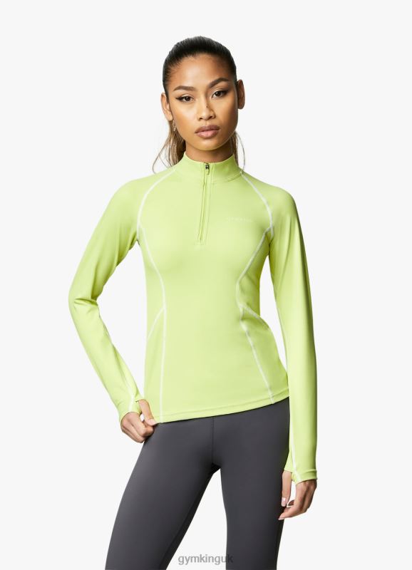 Gym King Motivate 1/4 Zip Graphite/Lime Women Clothing J2PFB445