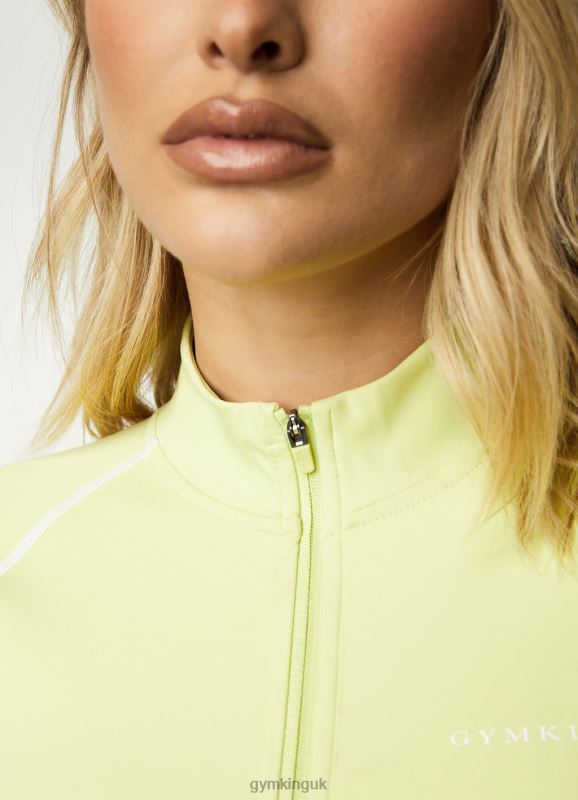 Gym King Motivate 1/4 Zip Graphite/Lime Women Clothing J2PFB445
