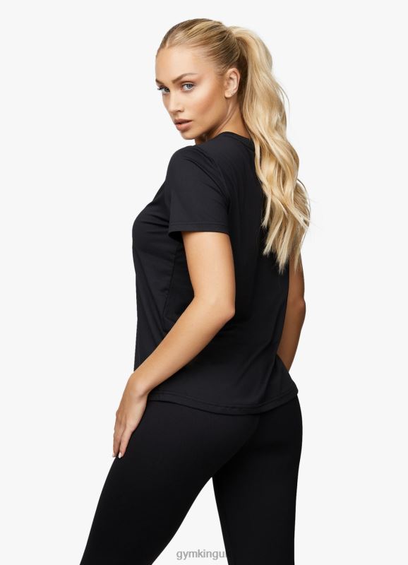 Gym King Pro Logo Tee Black/Rose Gold Women Clothing J2PFB468