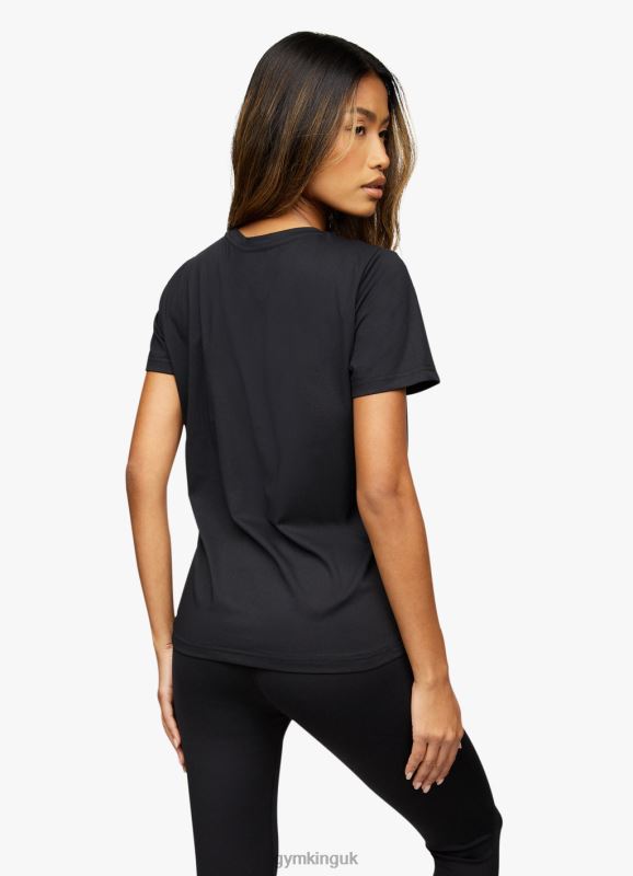 Gym King Pro Logo Tee Black/Rose Gold Women Clothing J2PFB468