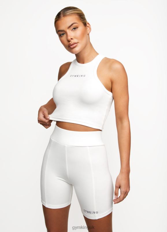 Gym King Release Rib Racer Tank Off-White Women Clothing J2PFB463