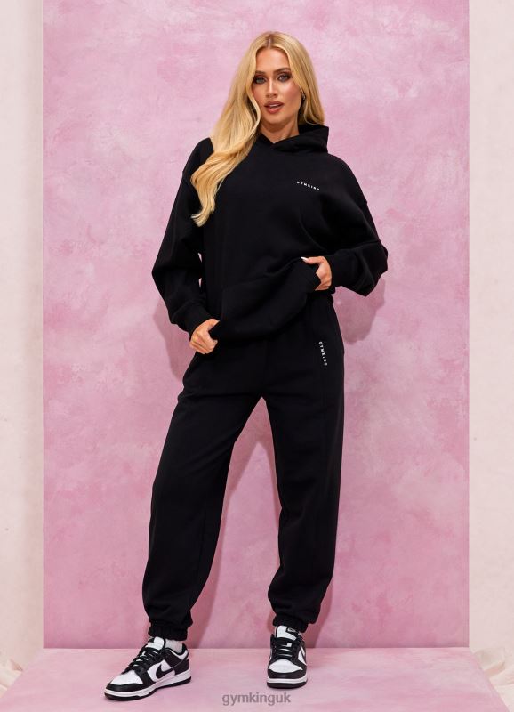 Gym King Malibu Oversized Hood & Jogger Black Women Clothing J2PFB562